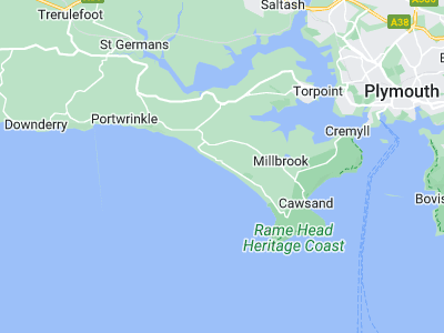 Saltash, Cornwall map
