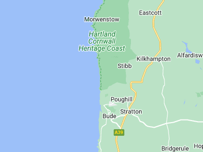 Bude, Cornwall map