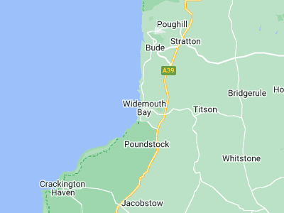 Bude, Cornwall map
