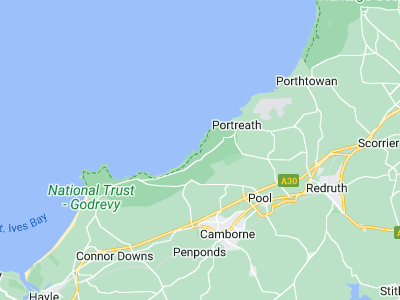 Redruth, Cornwall map