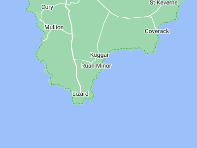 Lizard, Cornwall map