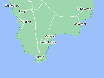 Lizard, Cornwall map