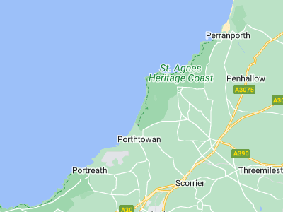 St Agnes, Cornwall map