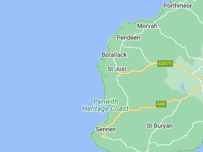 Penzance, Cornwall map