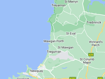 Newquay, Cornwall map