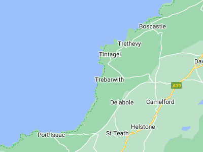 Tintagel, Cornwall map