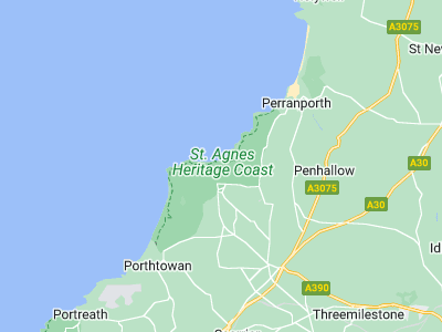 St Agnes, Cornwall map