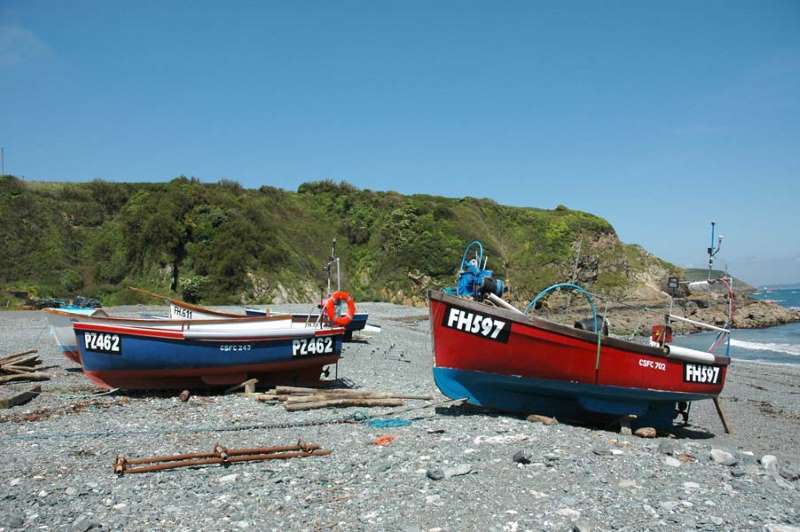Porthallow Beach Boats